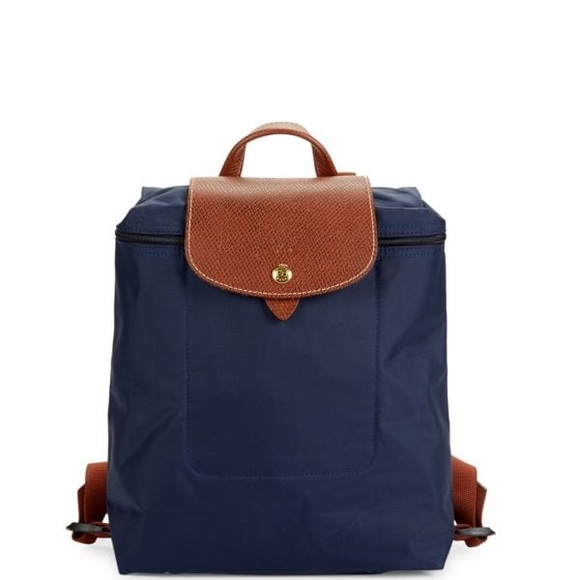 Longchamp Navy and Brown Backpack - Picture 4 of 15